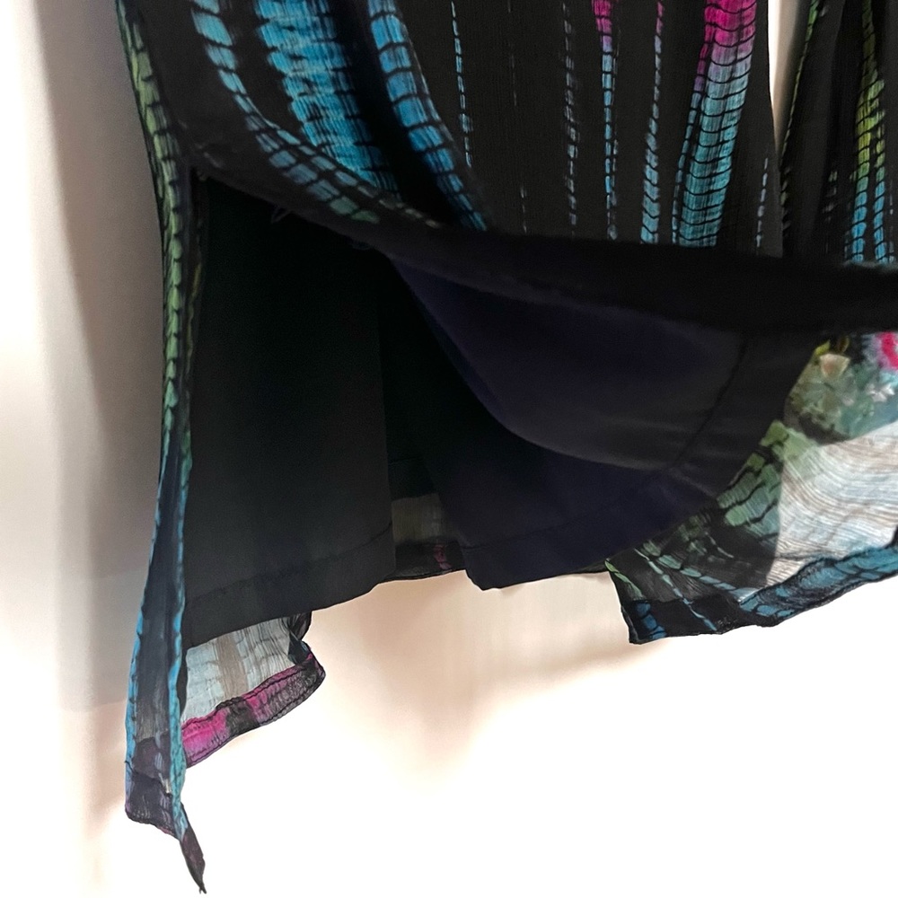 Handmade Silk Embroidered Tunic Blouse Colorful Boho Size Small Festival Artsy - Picture 9 of 12